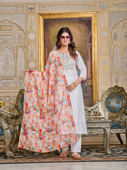 WHITE EVERYDAY WEAR KURTA SET