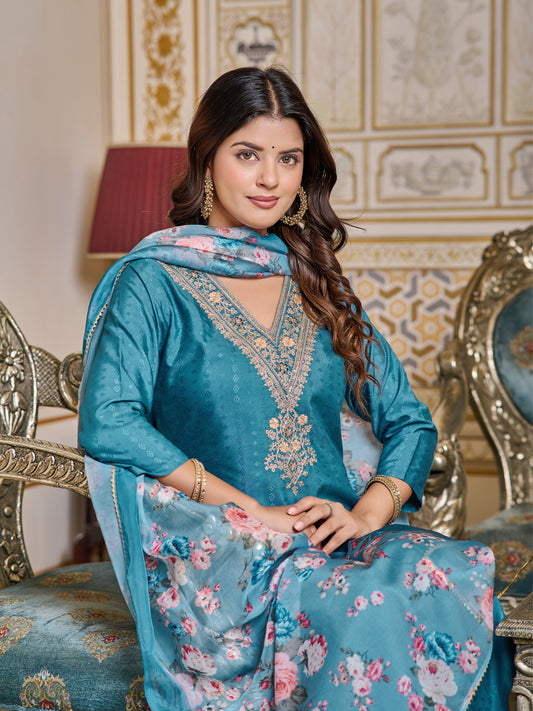 COBALT BLUE WORKWEAR COTTON KURTA SET