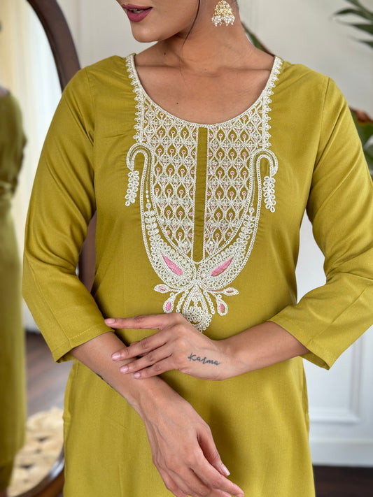 LIRIL SOFT RAYON KURTA SET WITH PANT & DUPATTA