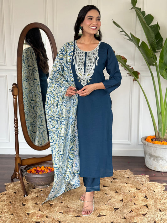 PETROL WORKWEAR KURTA SET IN BREATHABLE FABRIC