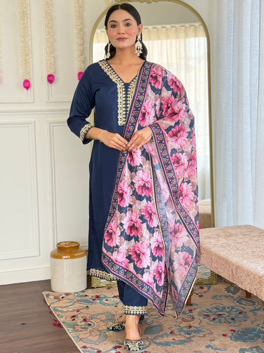 PETROL STRAIGHT FIT KURTA SET – IDEAL FOR EVERYDAY WEAR