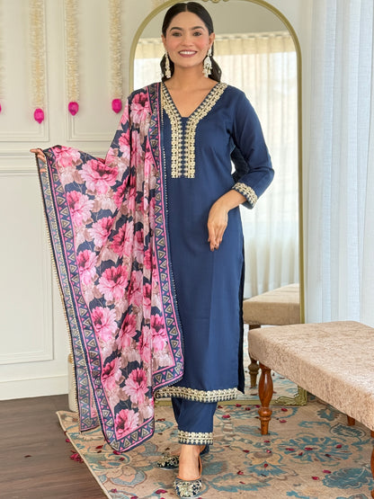 PETROL STRAIGHT FIT KURTA SET – IDEAL FOR EVERYDAY WEAR