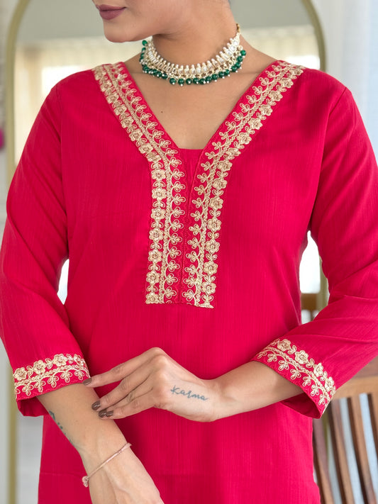 RANI COMFORTABLE COTTON KURTA SET FOR OFFICE USE