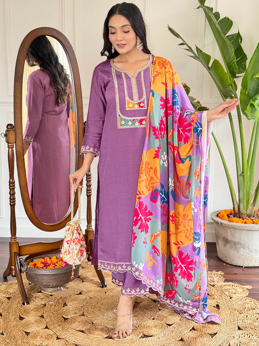LAVENDER ALL DAY WEAR KURTA SET FOR WOMEN