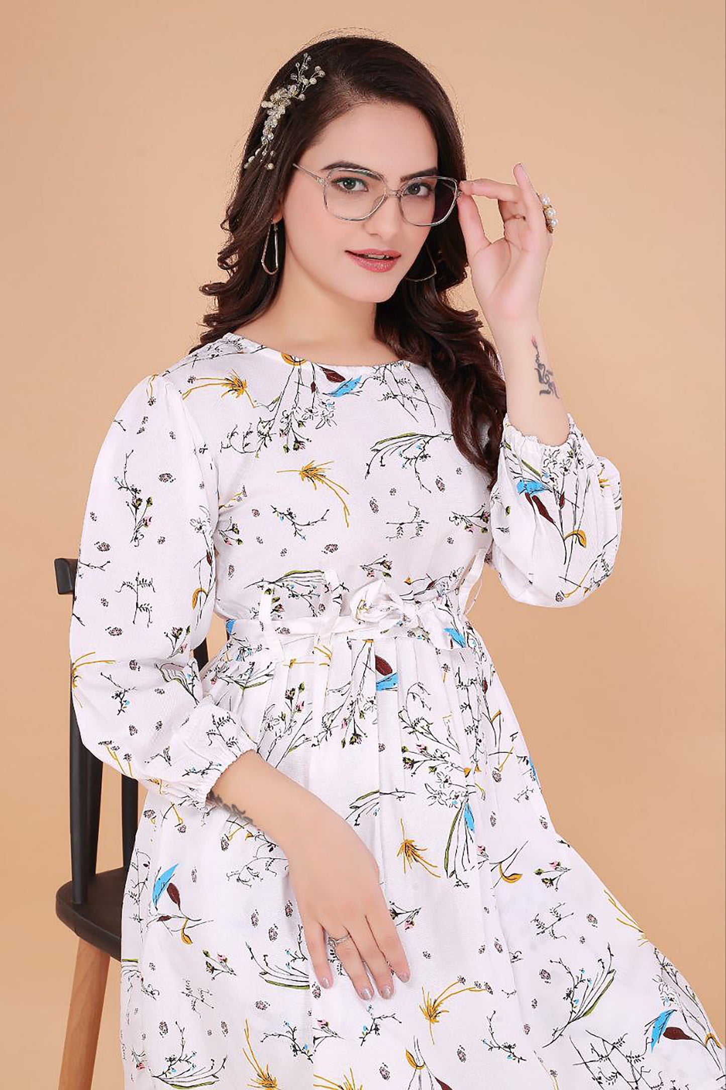 WHITE FLORAL PRINTED TOP AND PLAZOO CO-ORD SET