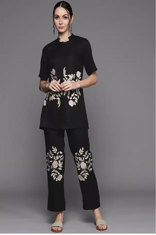 JADE BLACK PREMIUM EMBROIDERY WORK CO-ORD SET